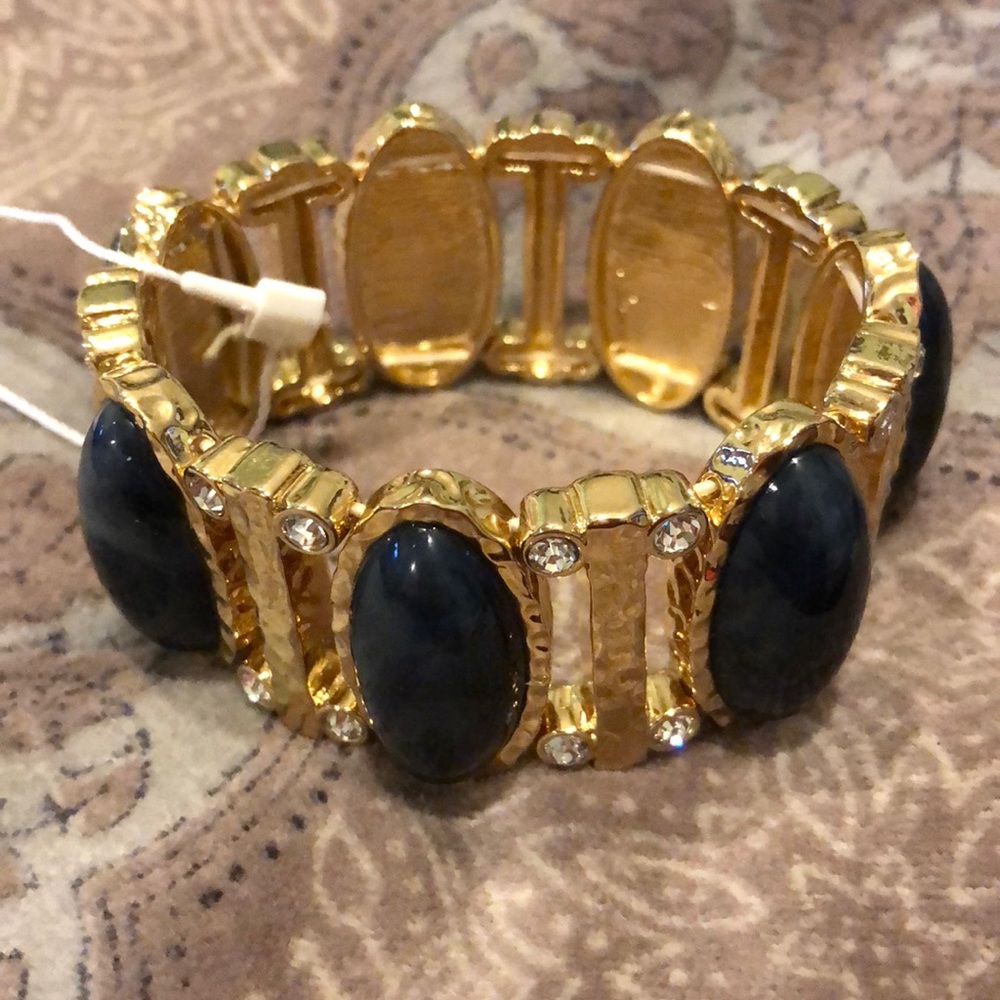 Blue stone and gold bracelet.  Ann Taylor